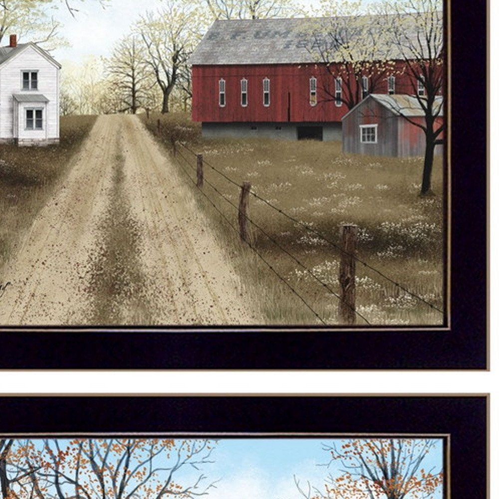 Set Of Two Scenic Country Black Framed Wall Art — view 3
