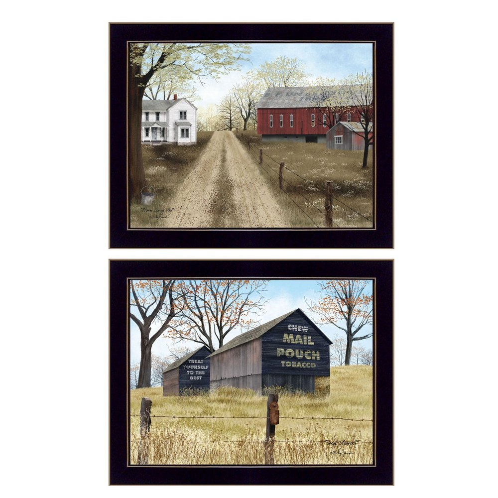 Set Of Two Scenic Country Black Framed Wall Art — view 2