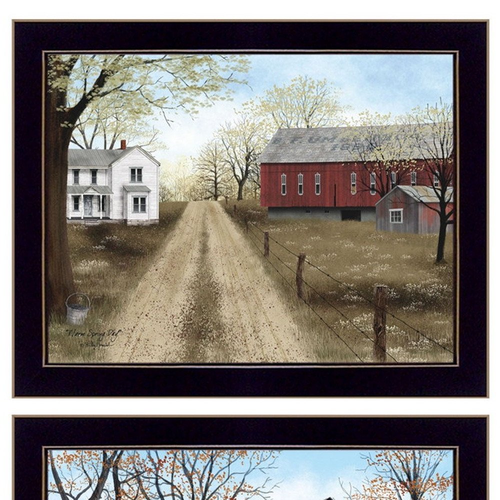 Set Of Two Scenic Country Black Framed Wall Art — view 4