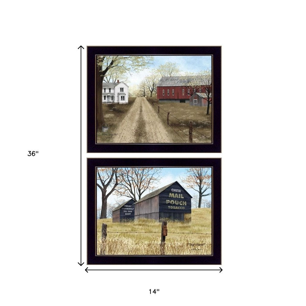 Set Of Two Scenic Country Black Framed Wall Art — view 5