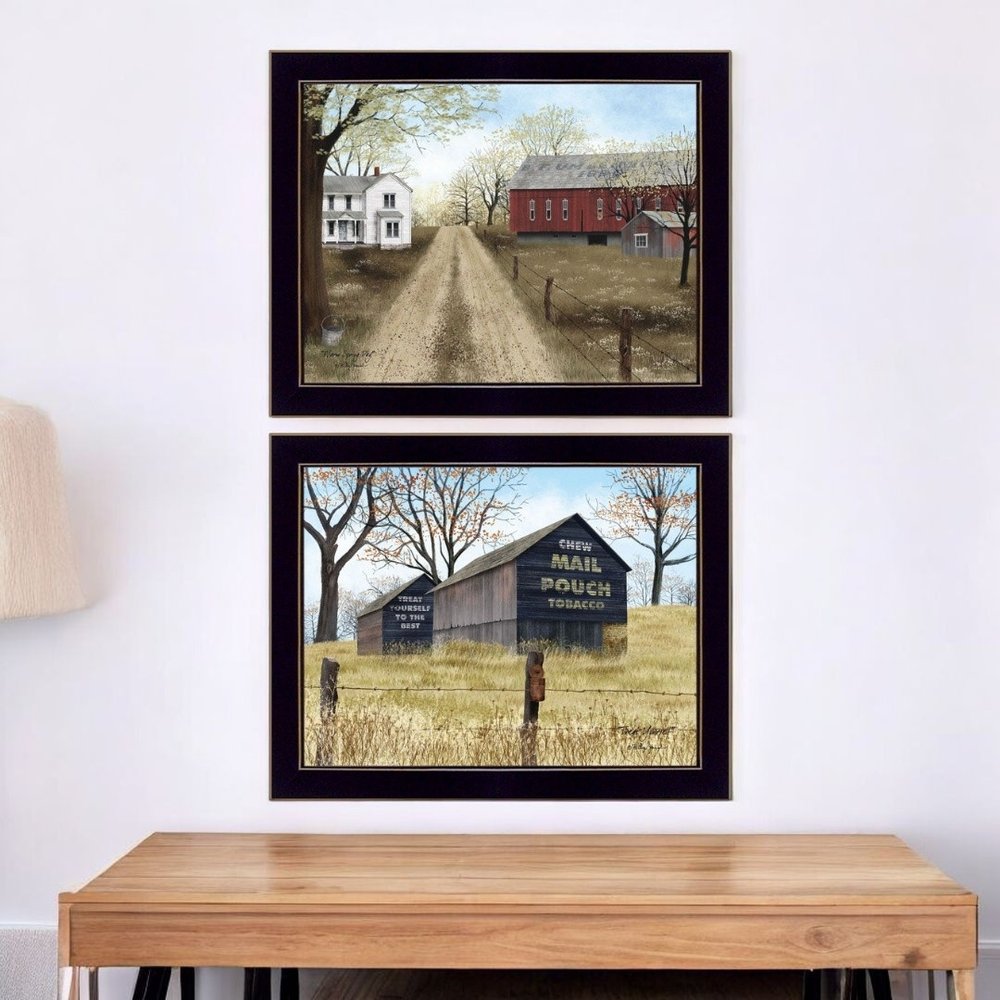 Set Of Two Scenic Country Black Framed Wall Art — view 6