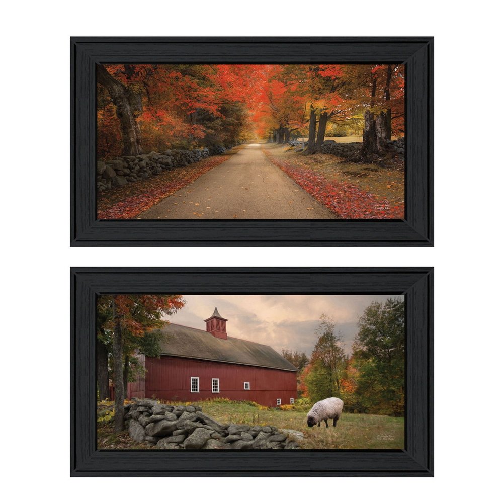 Set Of Two October Lane Black Framed Wall Art