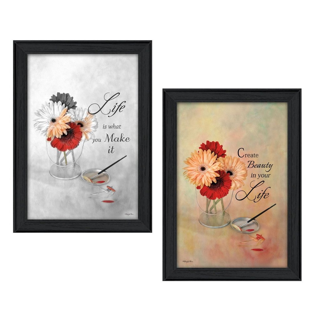 Set Of Two Create Beauty Black Framed Wall Art — view 2