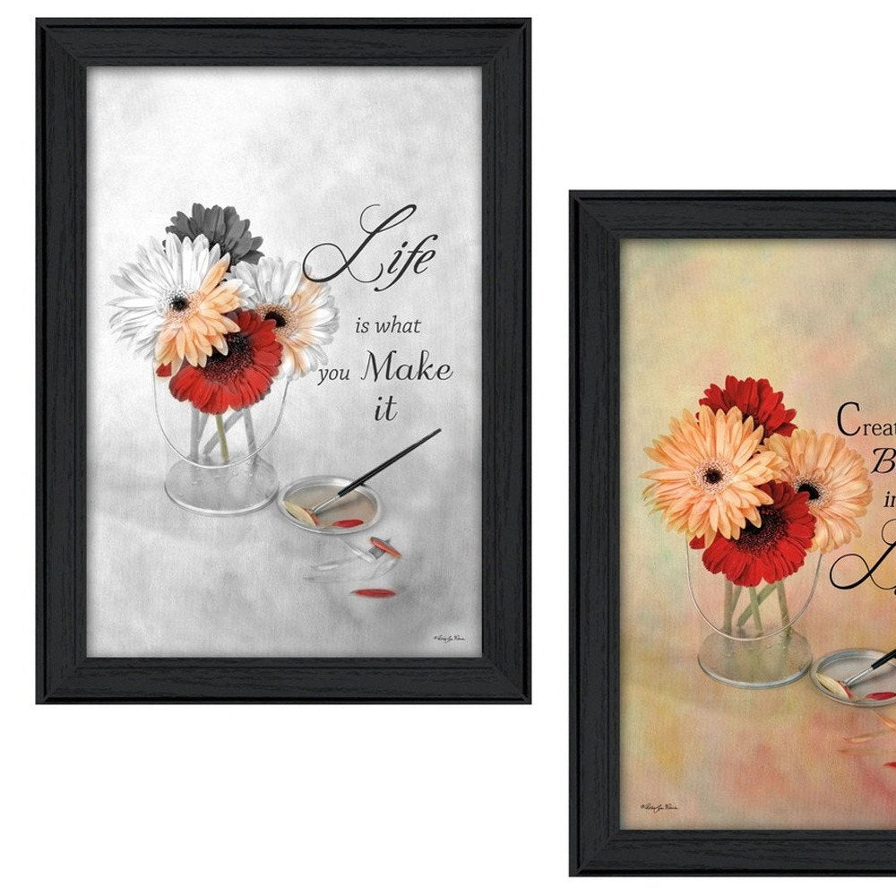 Set Of Two Create Beauty Black Framed Wall Art — view 4