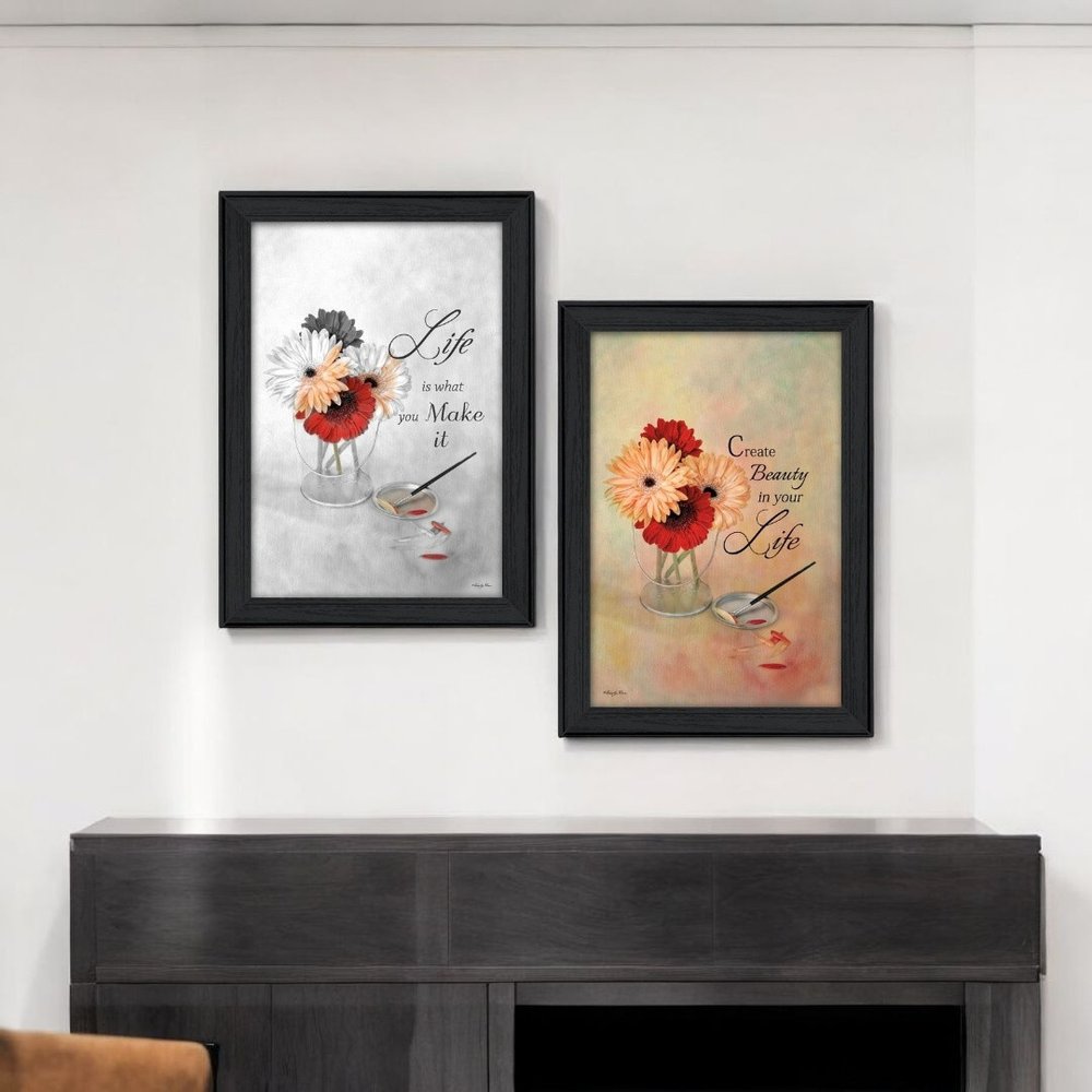Set Of Two Create Beauty Black Framed Wall Art — view 5