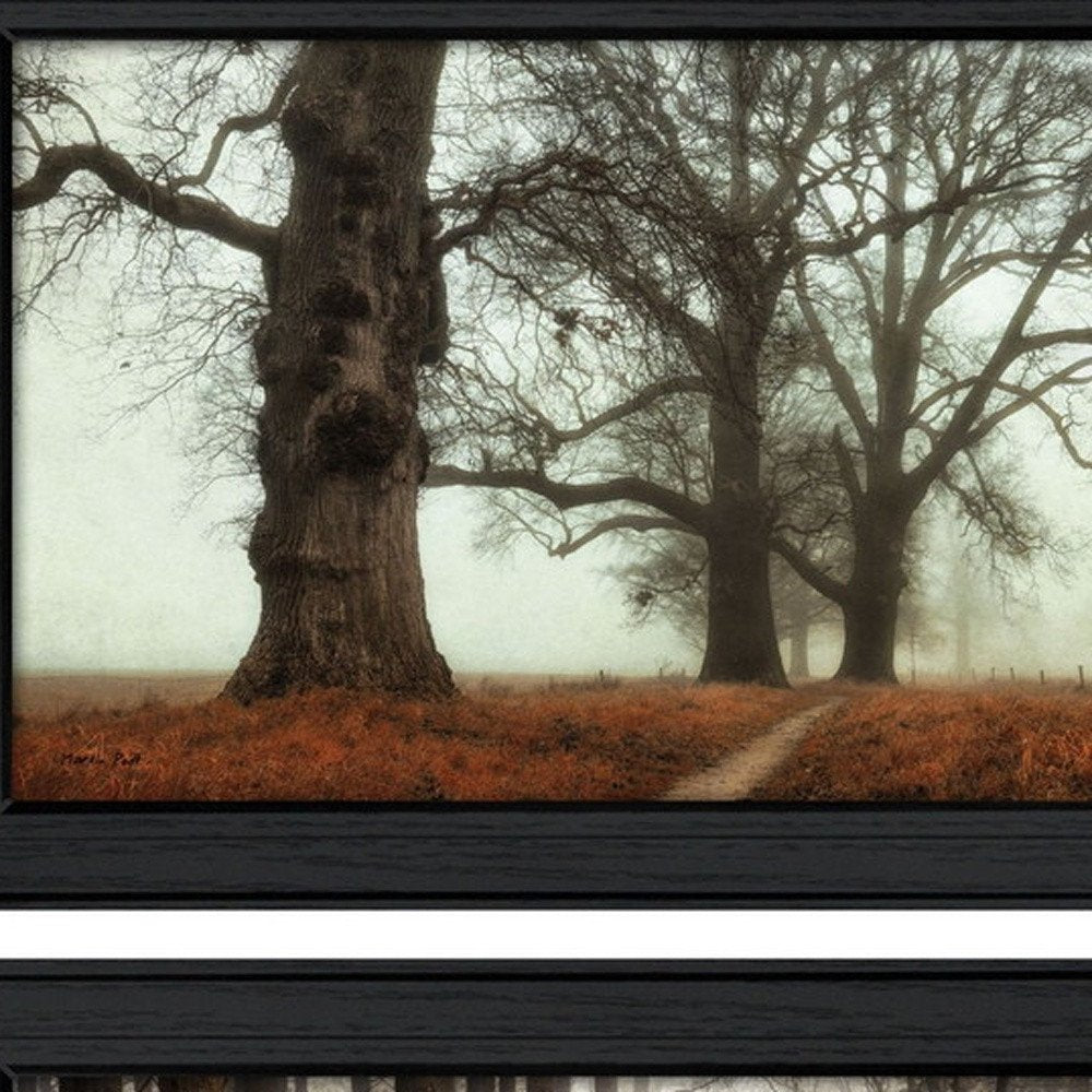 Set Of Two Misty Trees Black Framed Wall Art — view 3