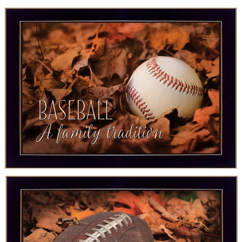 Set Of Two Baseball and Football Black Framed Wall Art — view 4