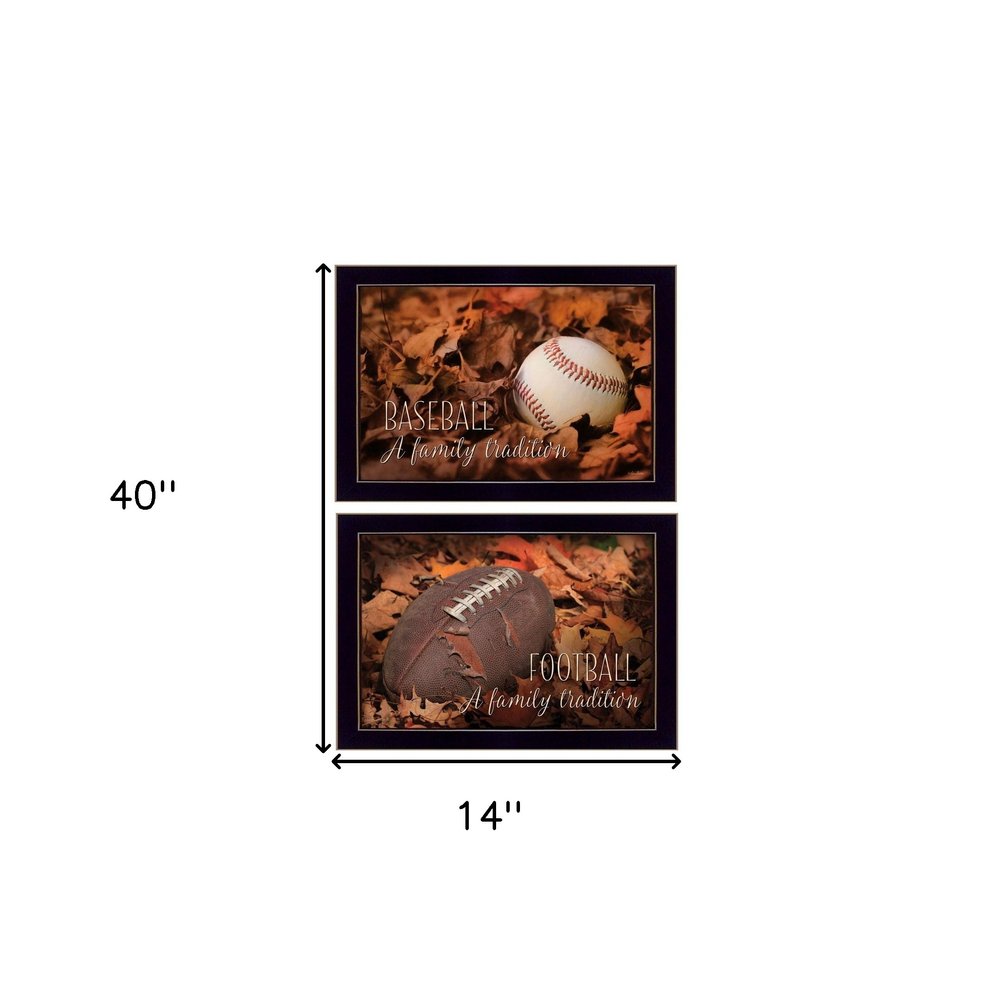 Set Of Two Baseball and Football Black Framed Wall Art — view 5