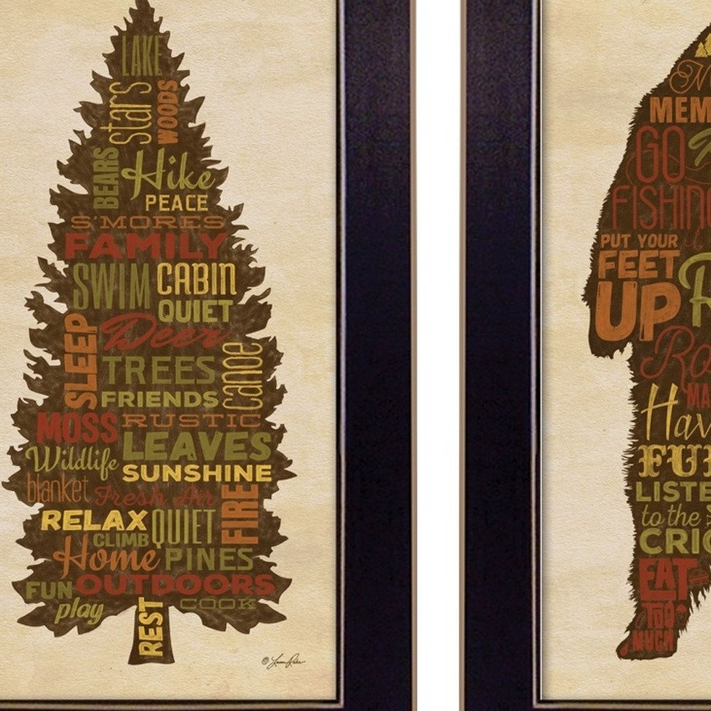 Set Of Two Cabin Rules Black Framed Wall Art — view 3