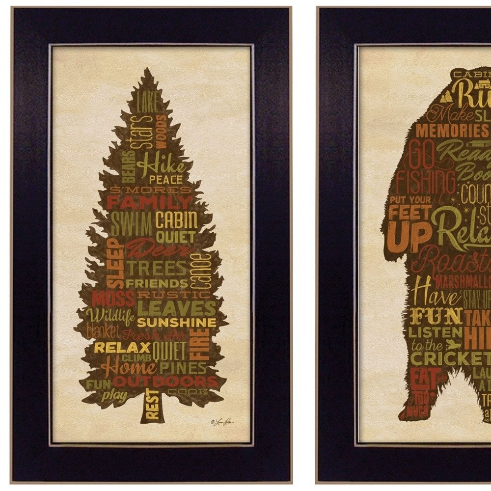 Set Of Two Cabin Rules Black Framed Wall Art — view 4