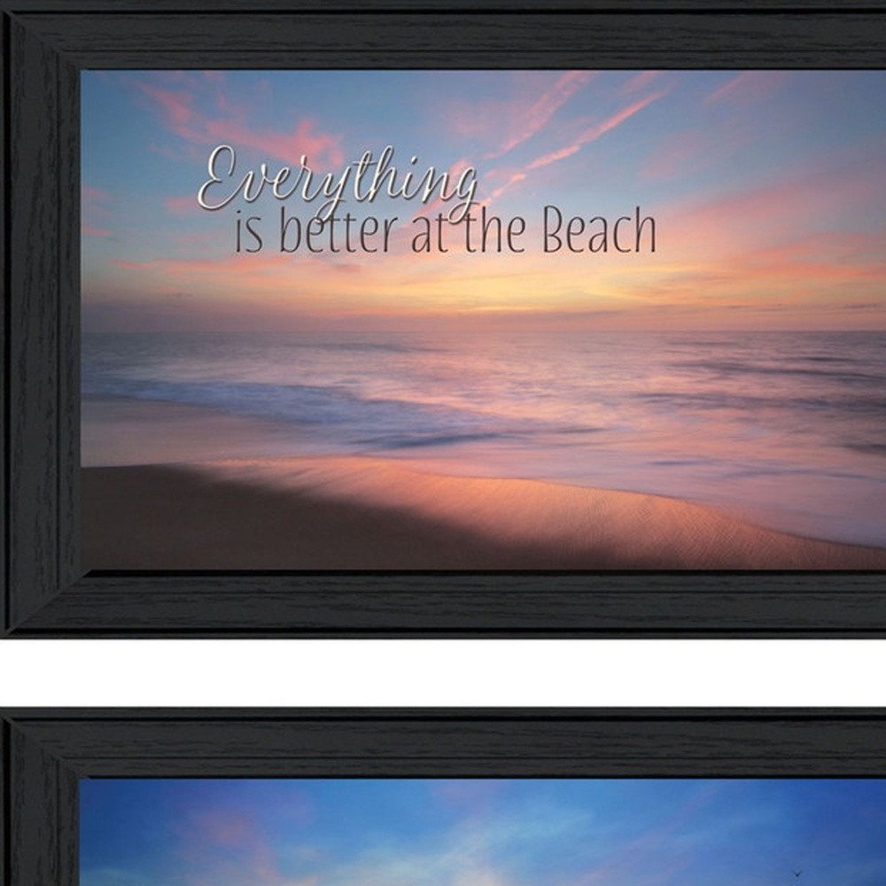 Set Of Two At the Beach Black Framed Wall Art — view 3