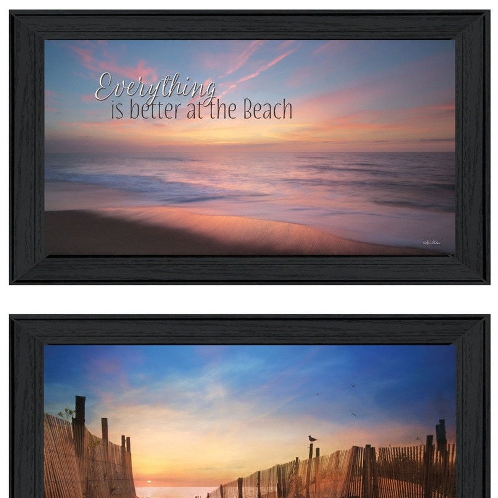 Set Of Two At the Beach Black Framed Wall Art — view 4