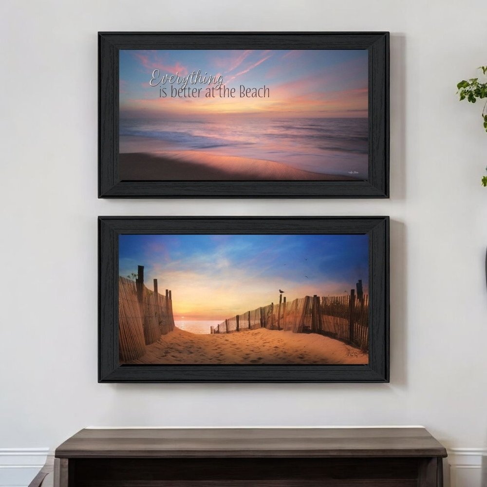 Set Of Two At the Beach Black Framed Wall Art — view 6