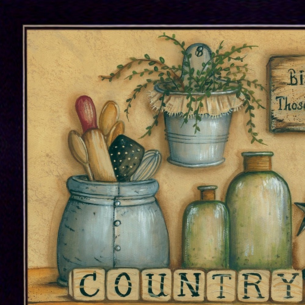 Set Of Two Country Welcome Black Framed Kitchen Wall Art — view 4