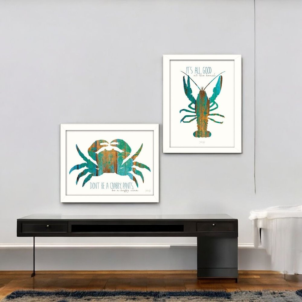 Set Of Two Its All Good at the Beach White Framed Wall Art — view 5
