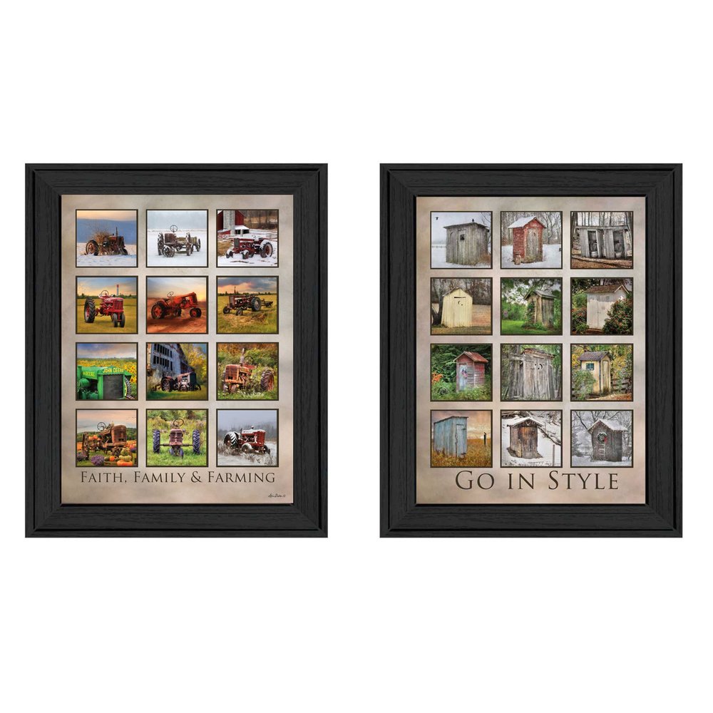 Set Of Two Farming Black Framed Wall Art — view 2
