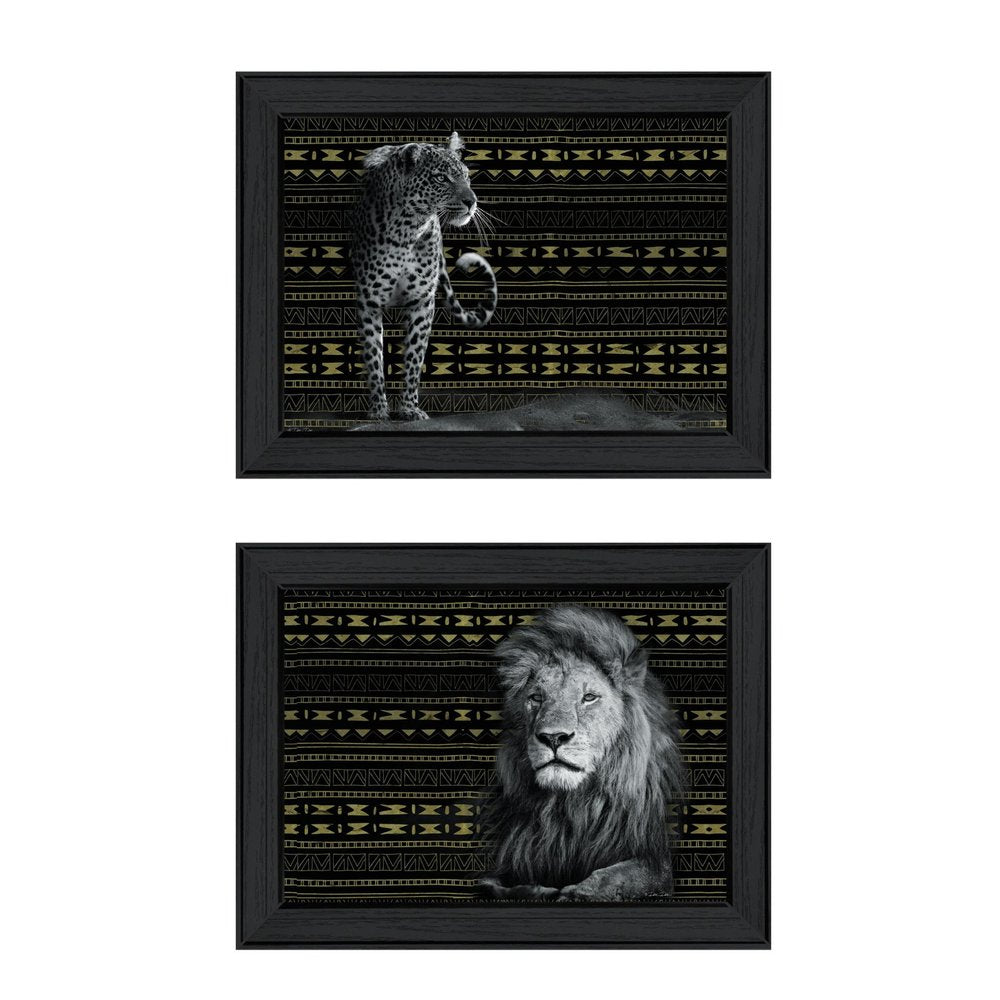 Set Of Two Elegant Wildlife Black Framed Wall Art — view 2
