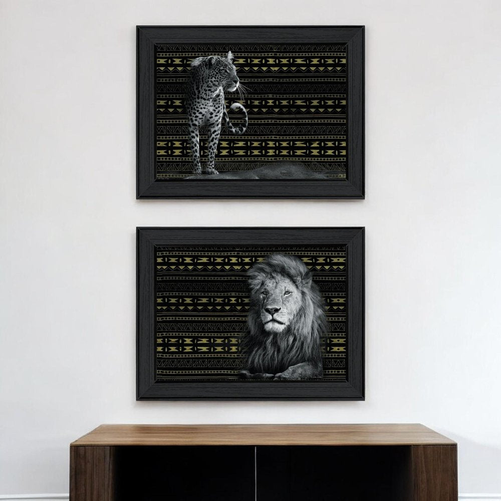 Set Of Two Elegant Wildlife Black Framed Wall Art — view 5