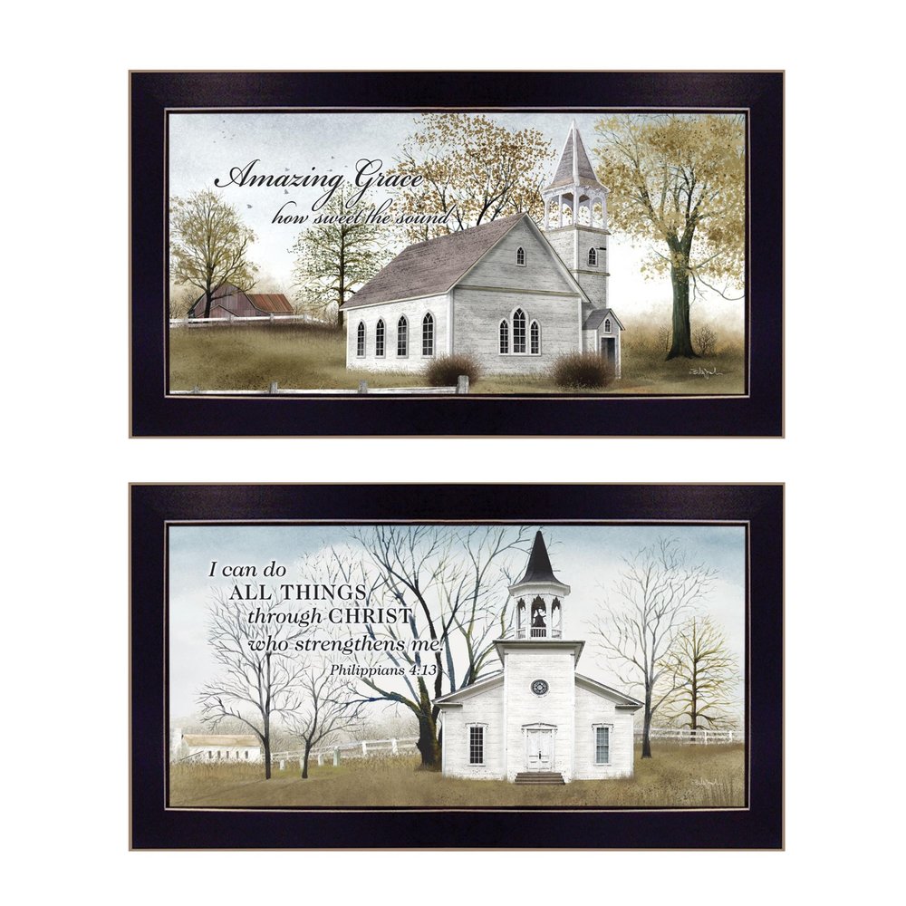 Set Of Two Amazing Grace 1 Black Framed Print Wall Art — view 1