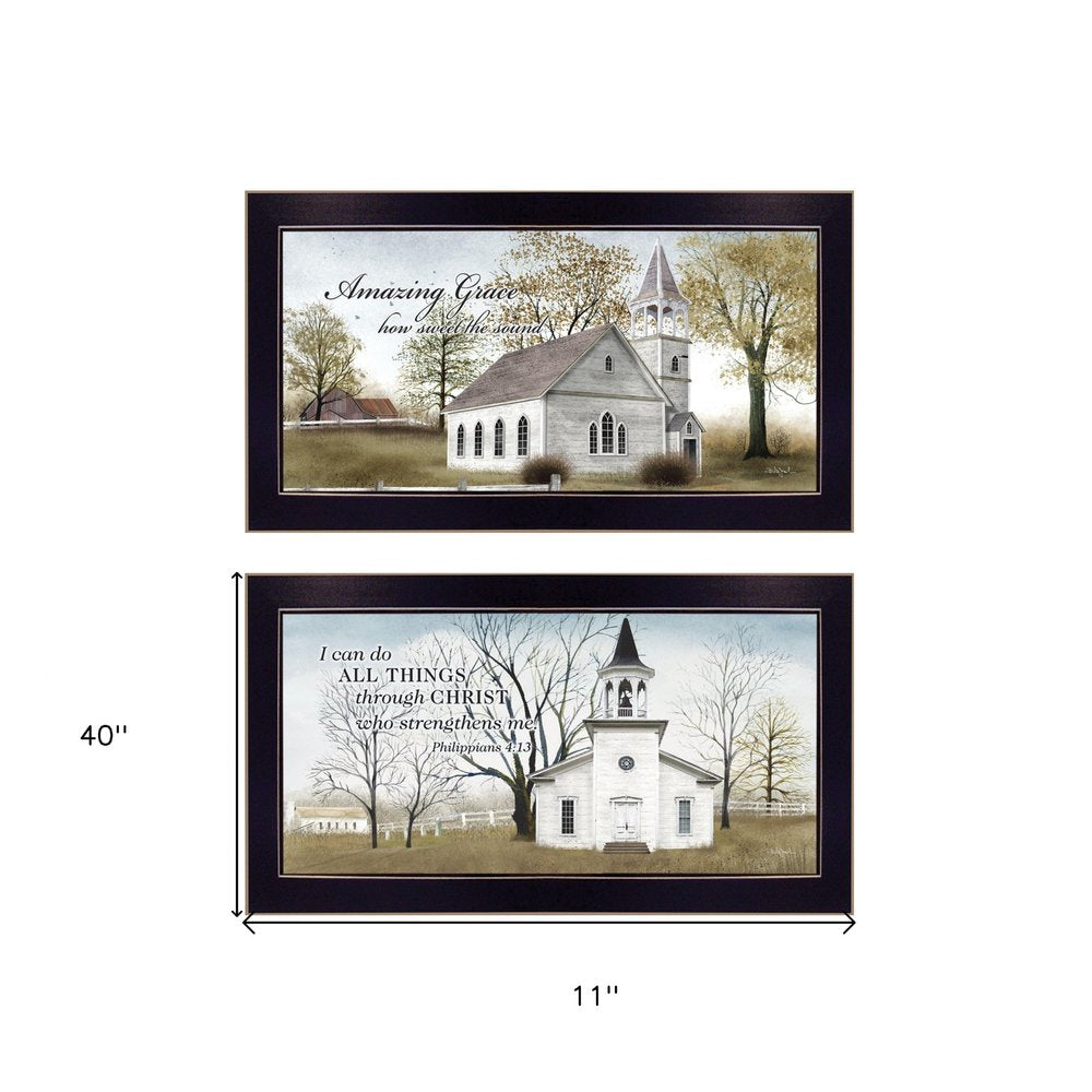 Set Of Two Amazing Grace 1 Black Framed Print Wall Art — view 3