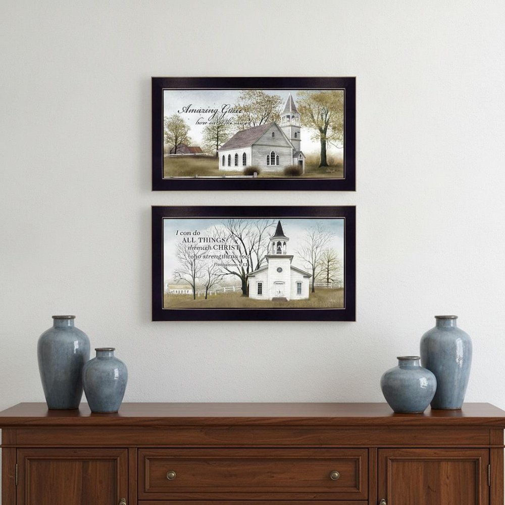 Set Of Two Amazing Grace 1 Black Framed Print Wall Art — view 4