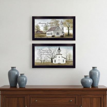 Set Of Two Amazing Grace 1 Black Framed Print Wall Art