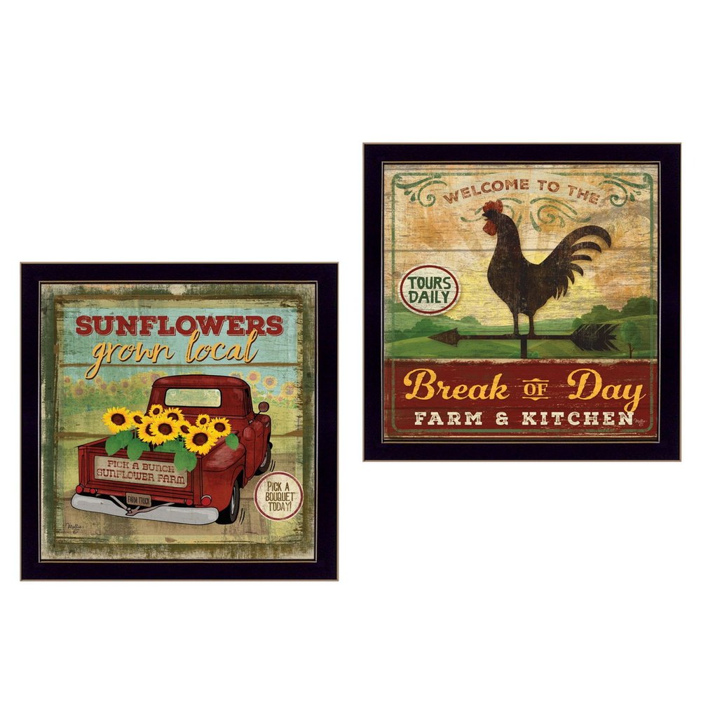 Set Of Two Break of Day Black Framed Wall Art — view 2