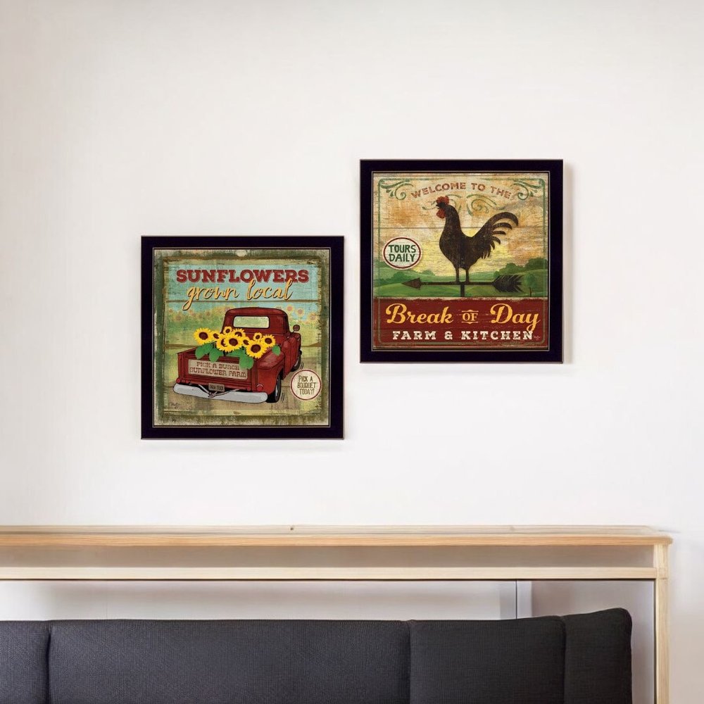 Set Of Two Break of Day Black Framed Wall Art — view 5