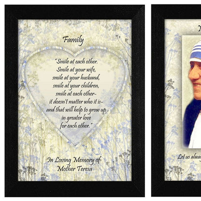 Set Of Two Family Quotes Black Framed Wall Art