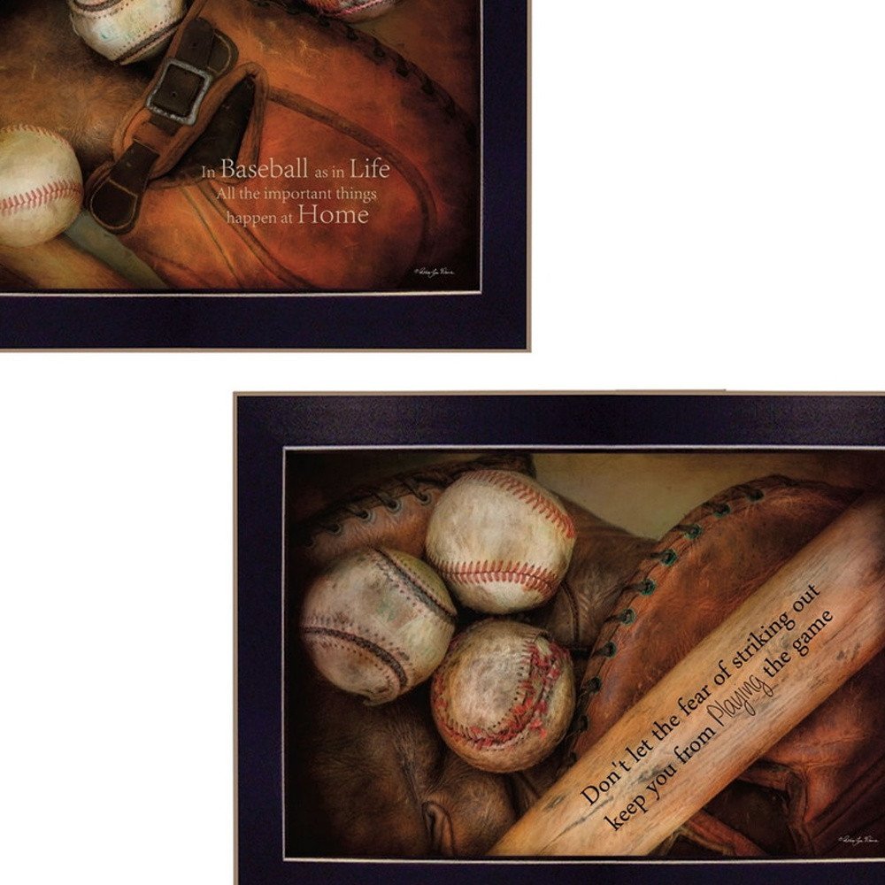 Set Of Two Baseball 2 Black Framed Wall Art — view 4