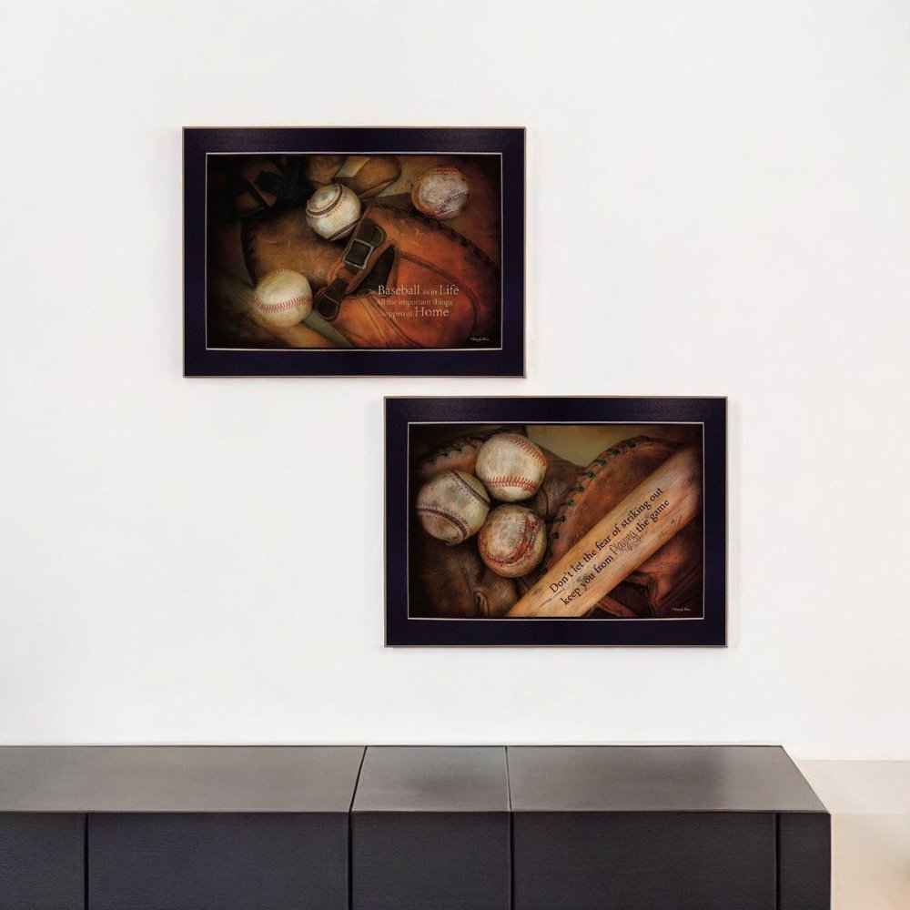 Set Of Two Baseball 2 Black Framed Wall Art — view 5