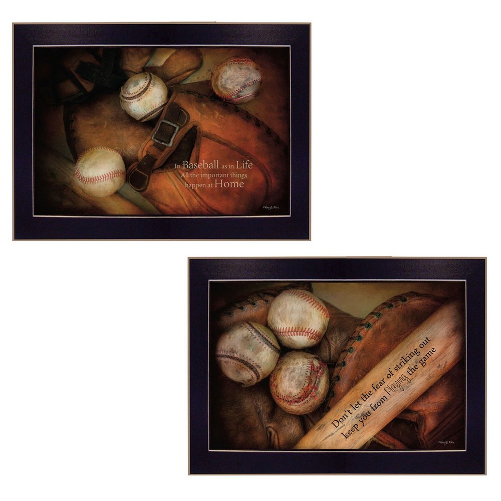 Set Of Two Baseball 2 Black Framed Wall Art — view 3