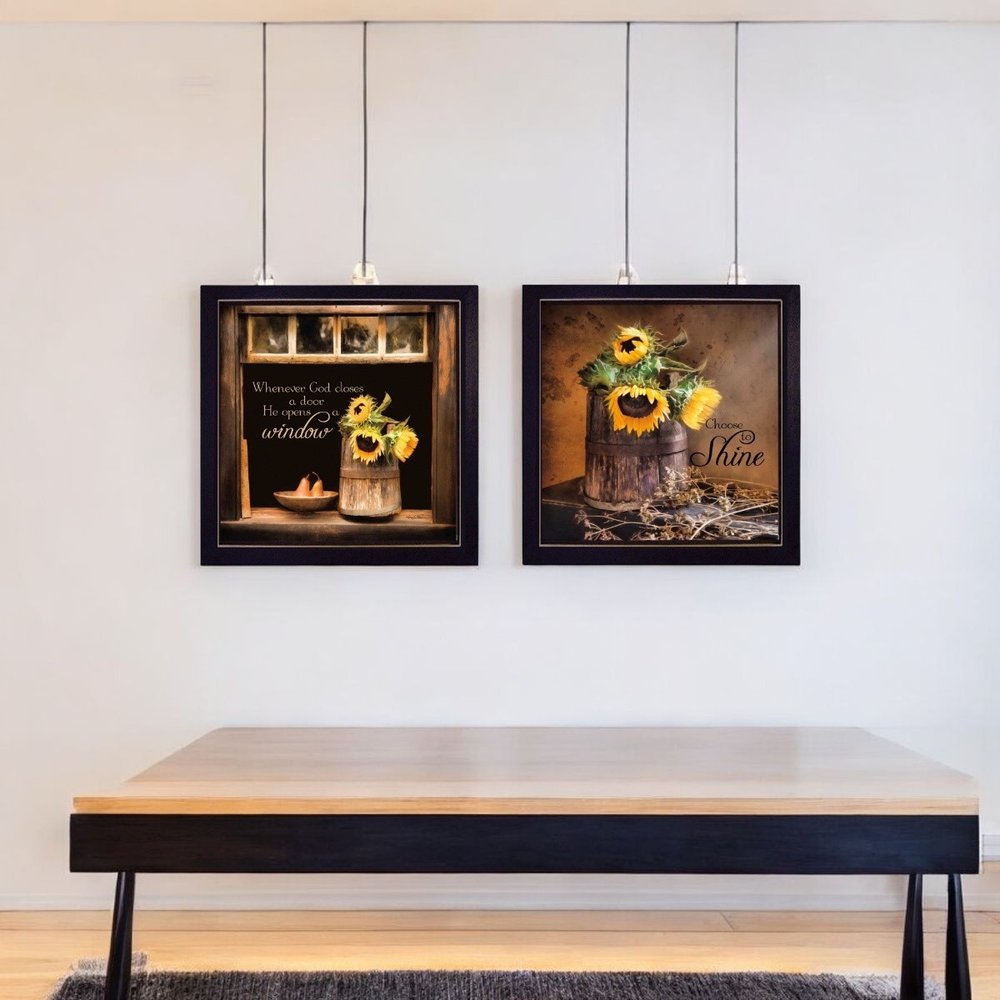Set Of Two Sunny Windows Black Framed Wall Art — view 5