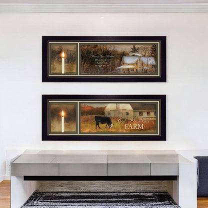Set Of Two Bless Our Home Black Framed Wall Art