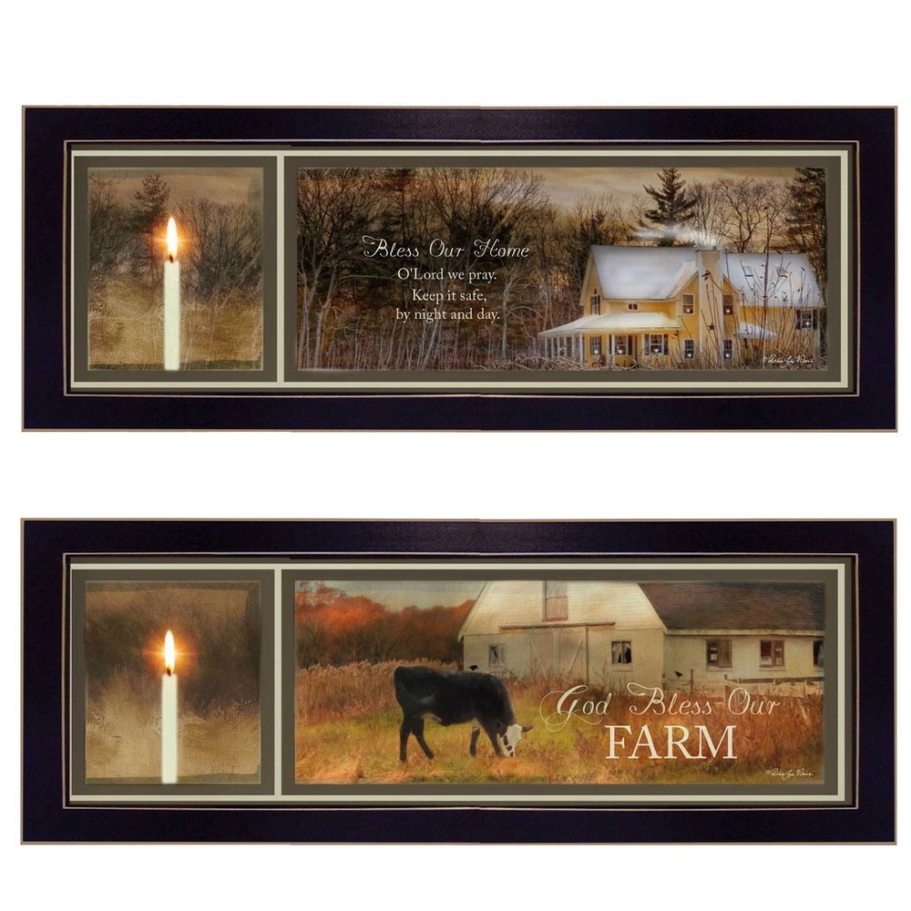 Set Of Two Bless Our Home Black Framed Wall Art — view 3