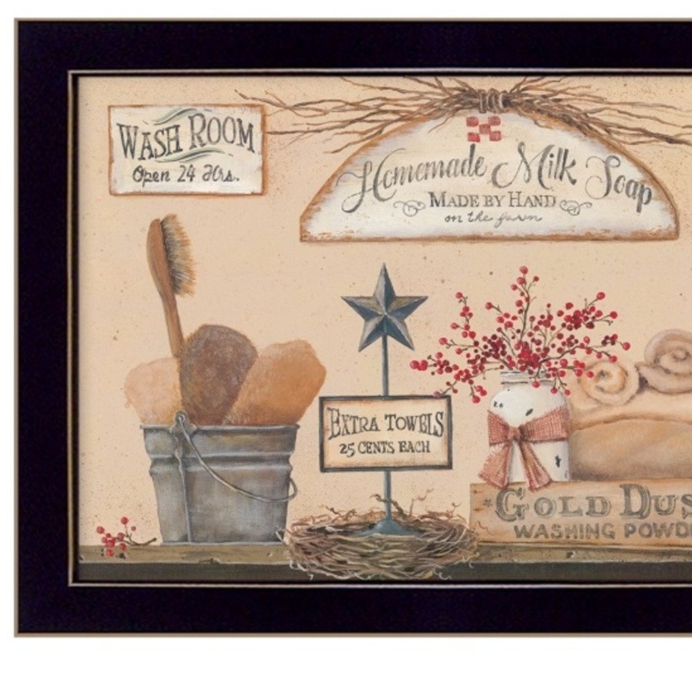 Set Of Two Wash Room Black Framed Print Bathroom Wall Art — view 3