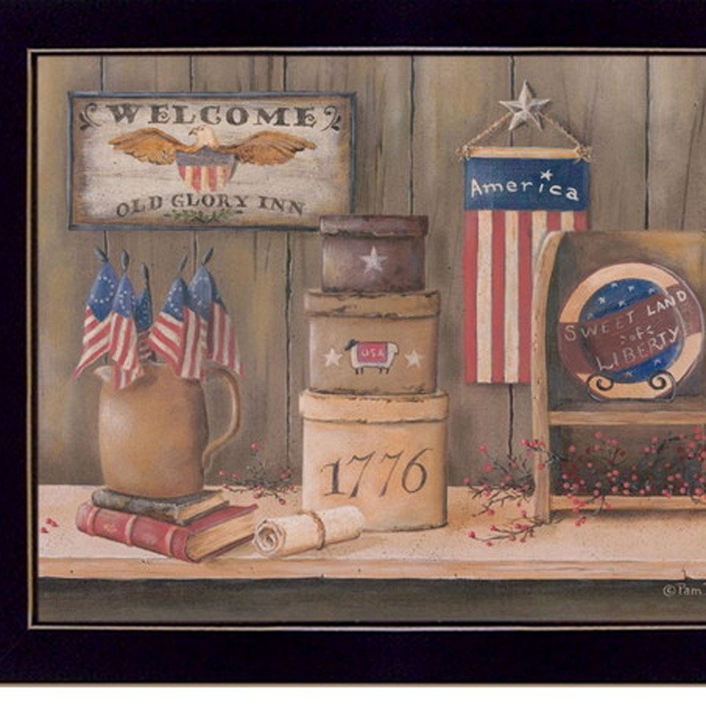 Set Of Two Sweet Land of Liberty 1 Black Framed Print Wall Art — view 3