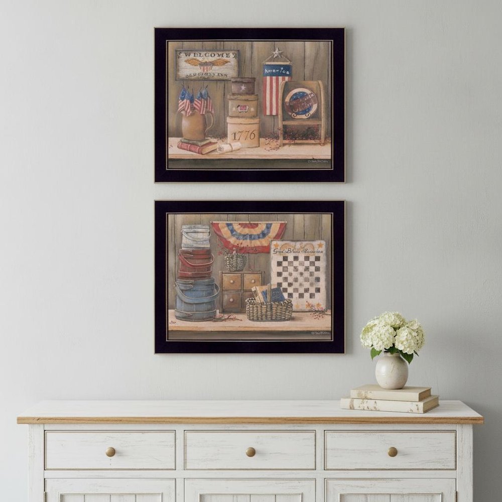 Set Of Two Sweet Land of Liberty 1 Black Framed Print Wall Art — view 5