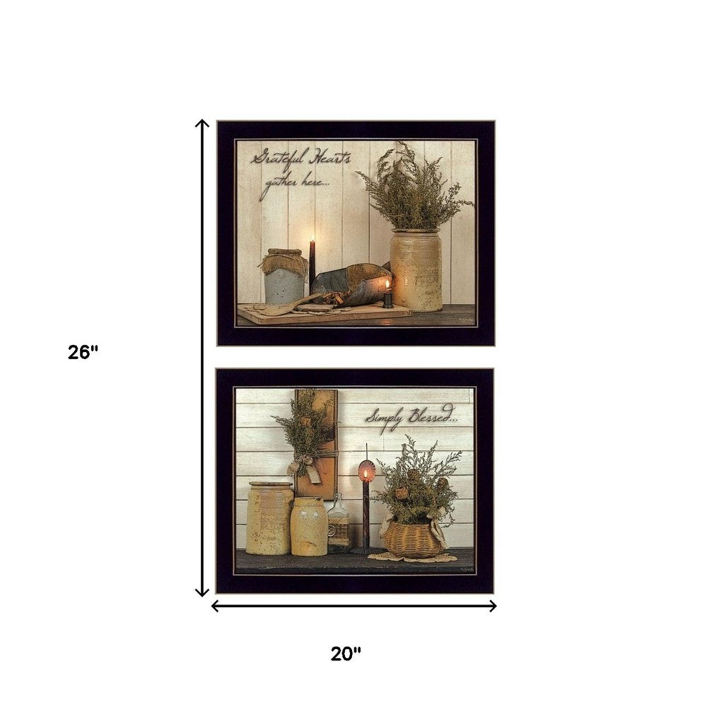Set Of Two Blessed Gathering Black Framed Print Wall Art — view 4