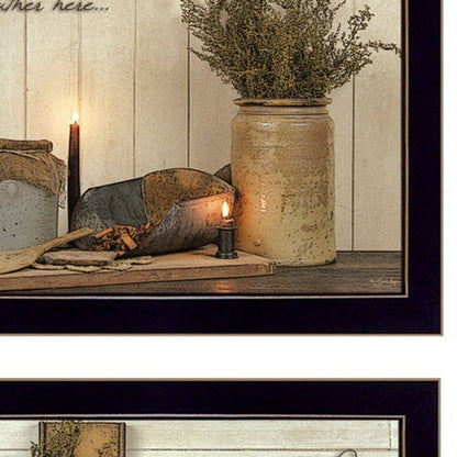 Set Of Two Blessed Gathering Black Framed Print Wall Art