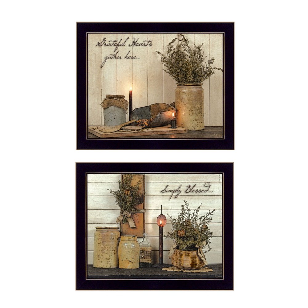 Set Of Two Blessed Gathering Black Framed Print Wall Art — view 3