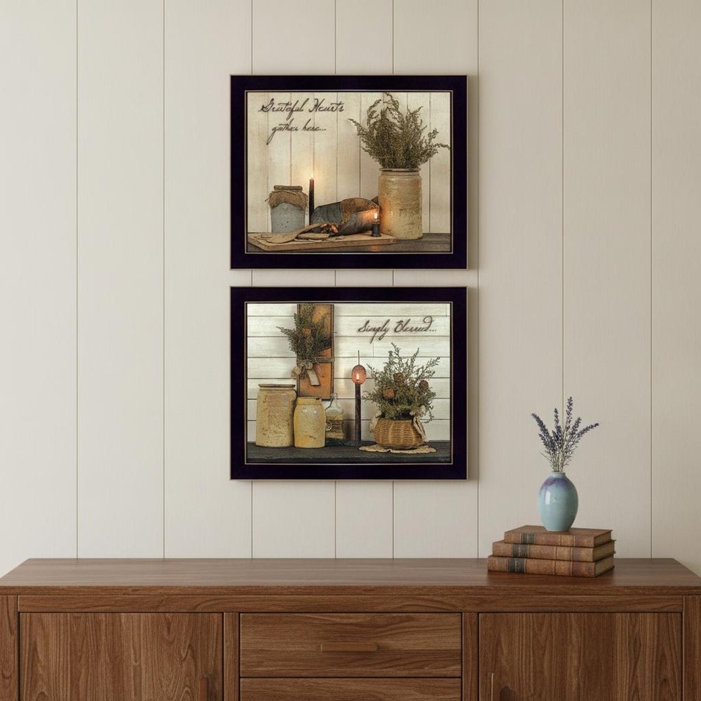 Set Of Two Blessed Gathering Black Framed Print Wall Art — view 6