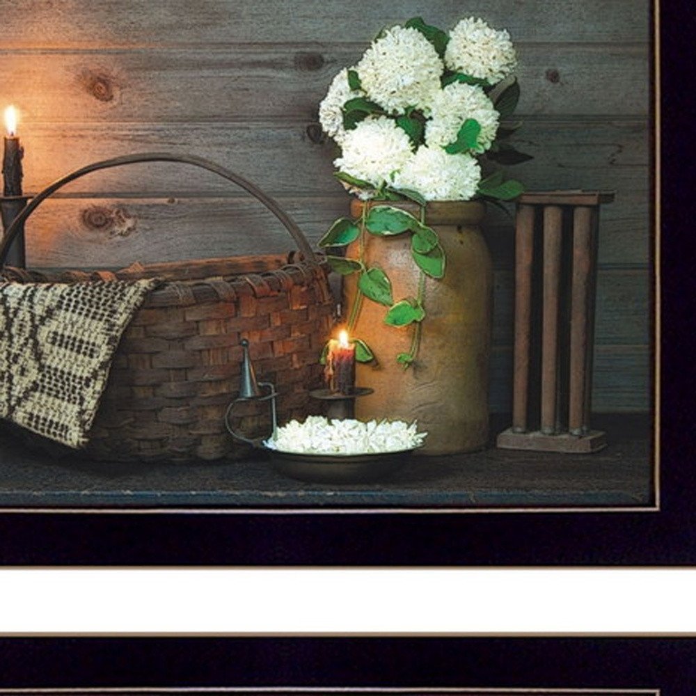 Set Of Two Baskets and Flowers Black Framed Print Wall Art — view 4