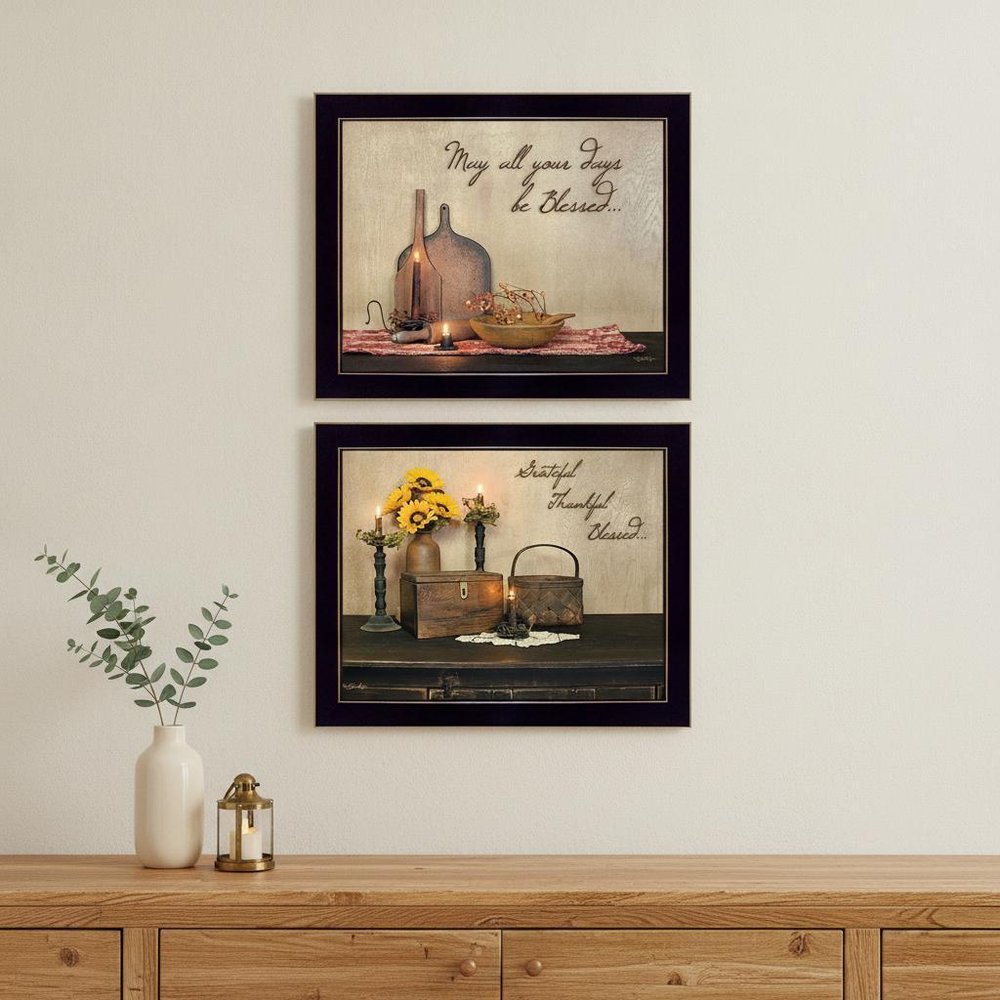 Set Of Two Twice Blessed Black Framed Print Wall Art — view 6