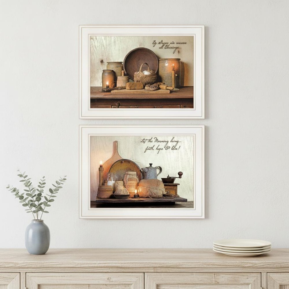 Set Of Two By Grace 4 White Framed Print Kitchen Wall Art — view 4