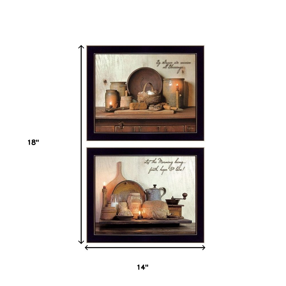 Set Of Two By Grace 1 Black Framed Print Wall Art — view 3