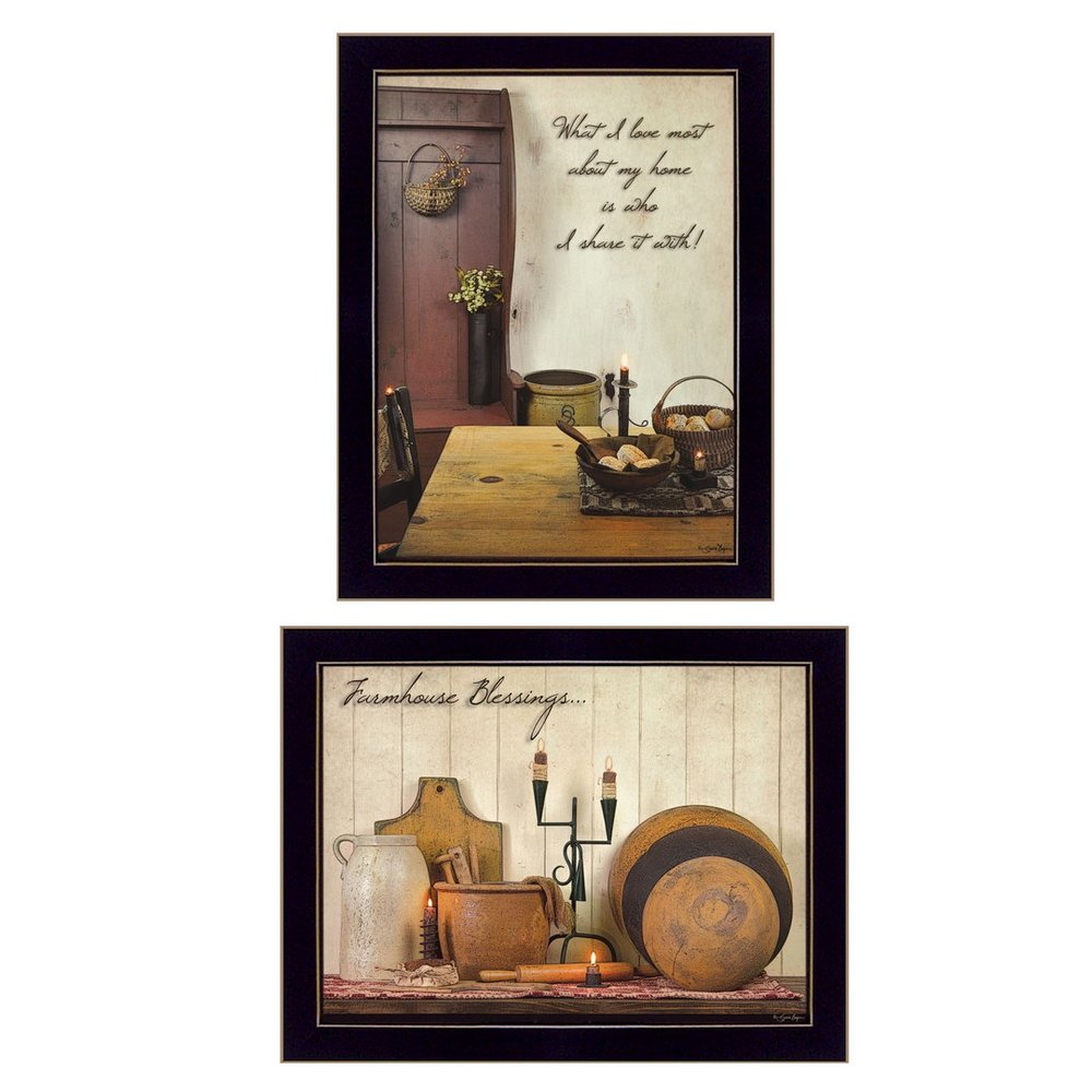 Set Of Two What I Love Most Black Framed Print Wall Art — view 3