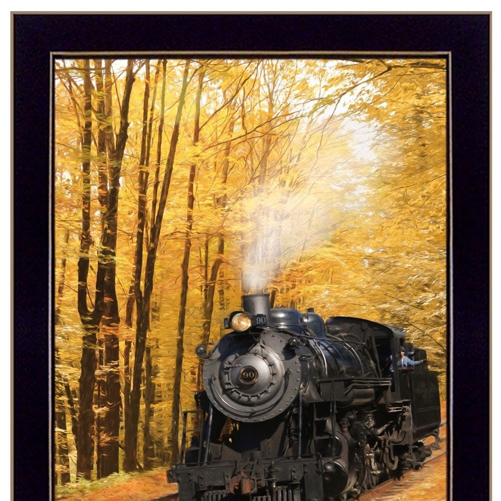 Set Of Two Vintage Locomotives Black Framed Print Wall Art — view 6