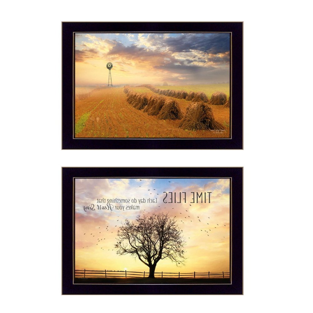 Set Of Two Amish Country Black Framed Print Wall Art — view 3