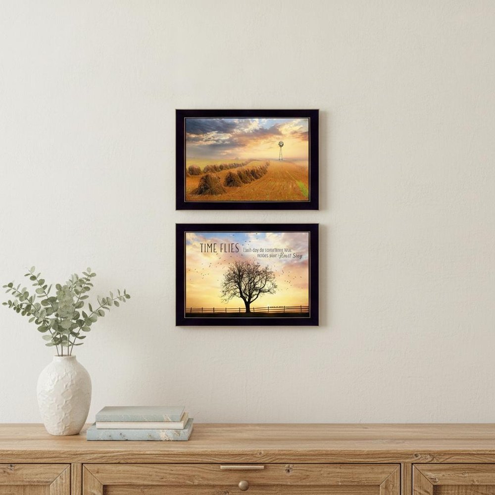Set Of Two Amish Country Black Framed Print Wall Art — view 4